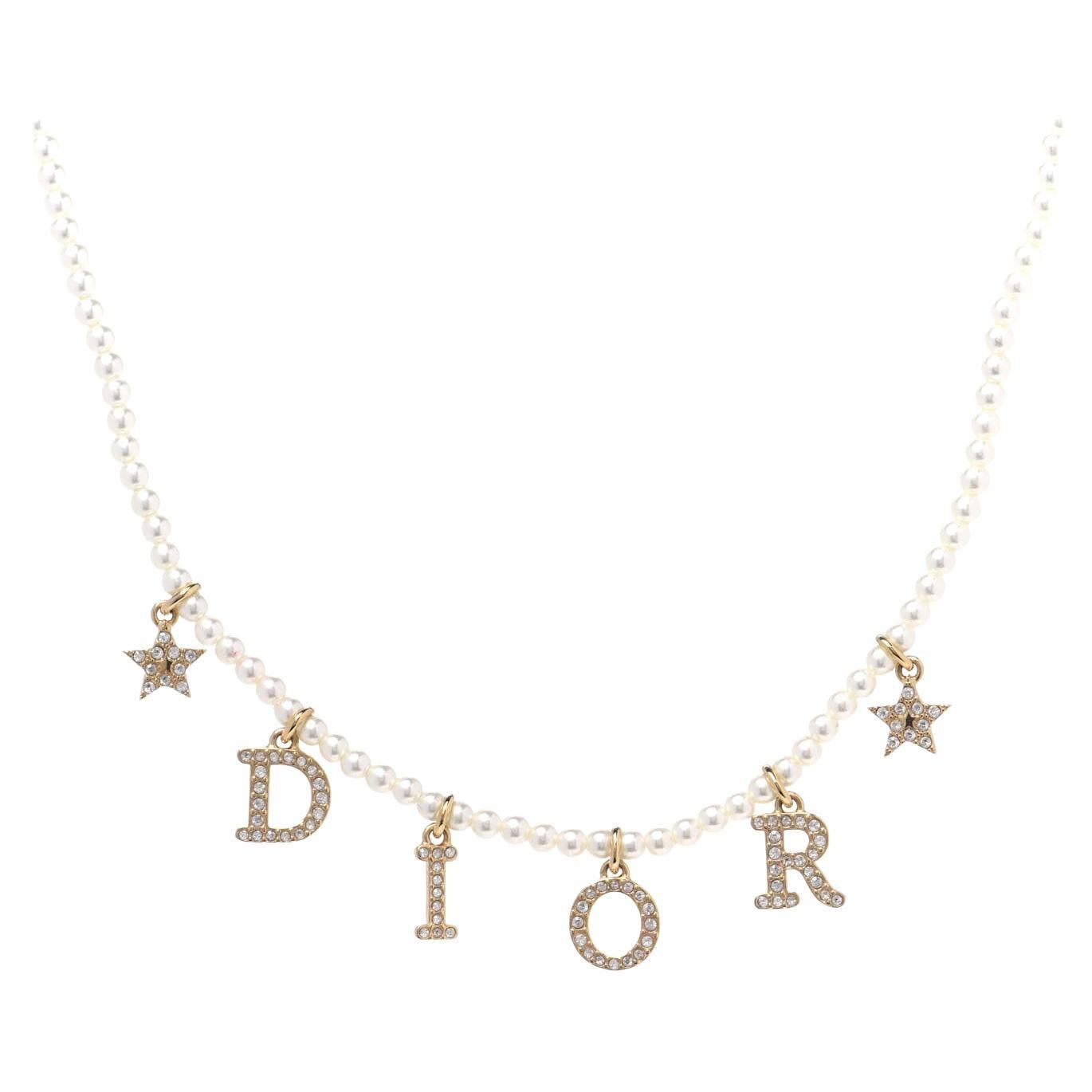 Diorevolution Necklace GoldFinish Metal and White Crystals  DIOR AU