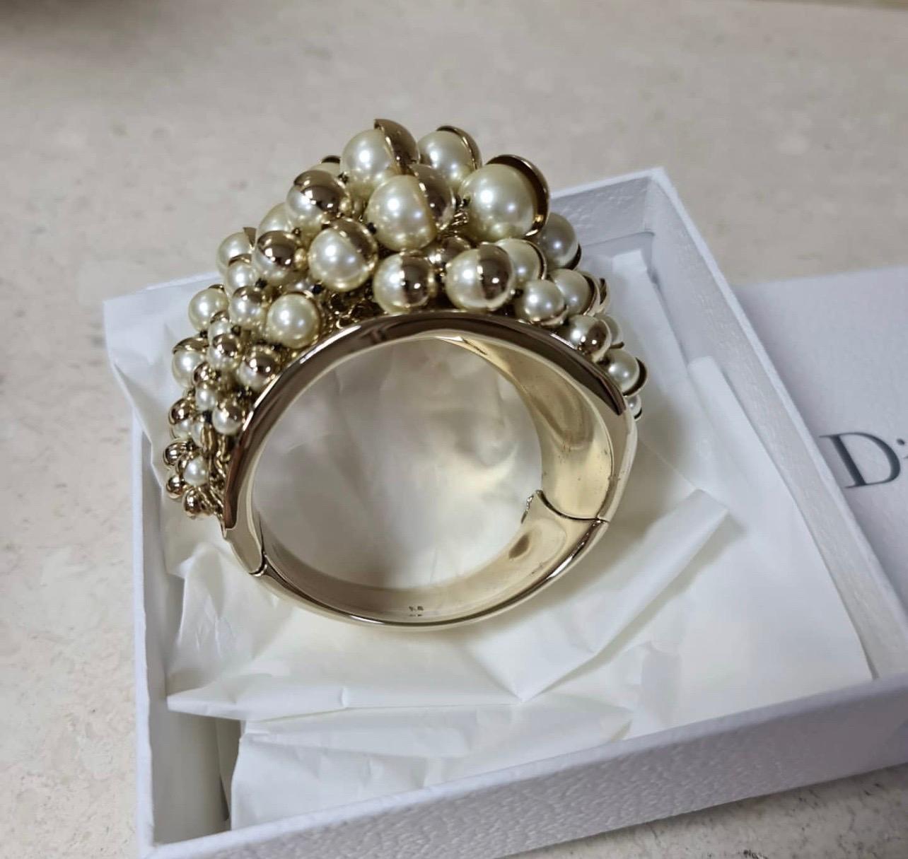 dior bracelet silver with pearl