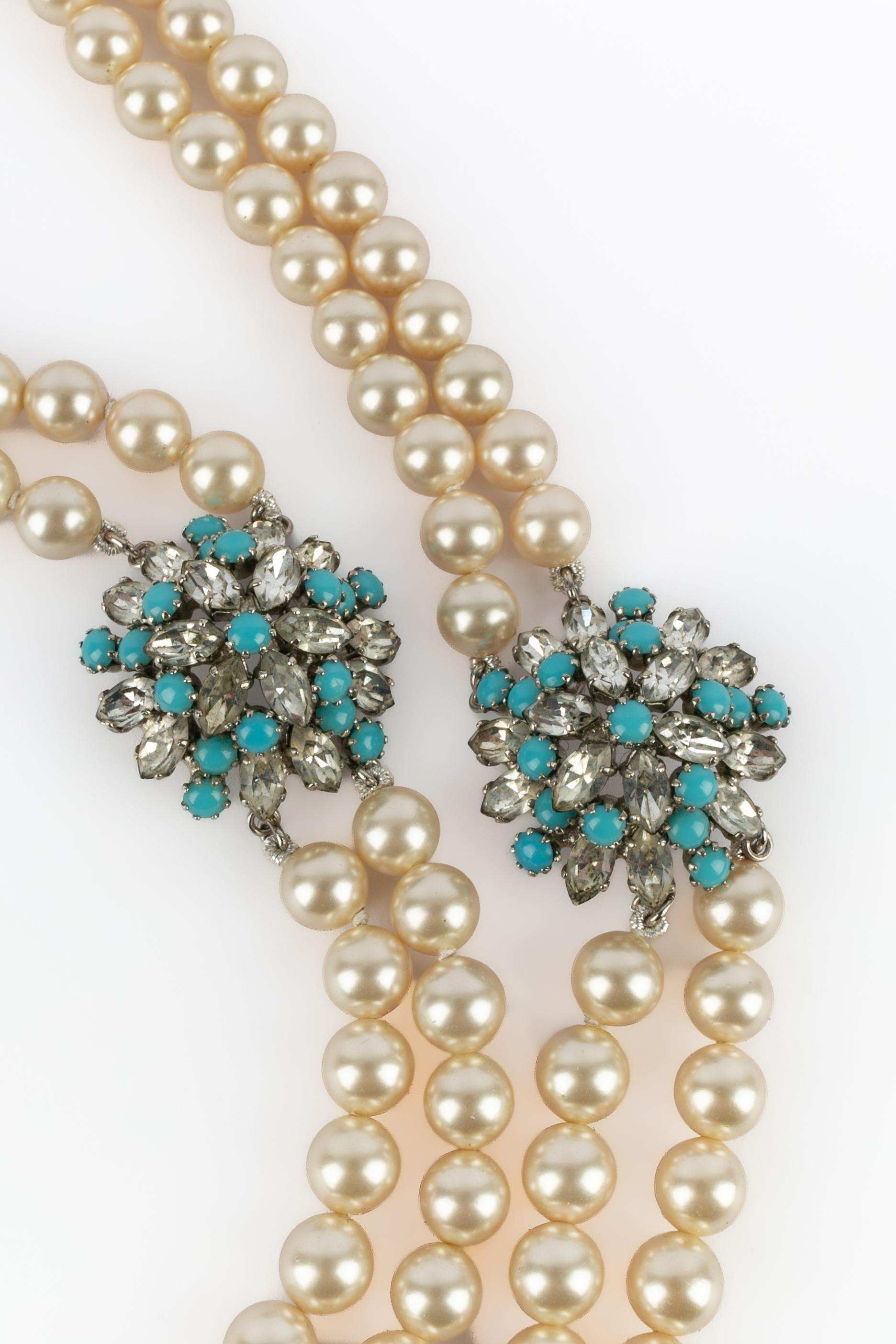 Dior pearl necklace (attributed to Dior) In Excellent Condition For Sale In SAINT-OUEN-SUR-SEINE, FR