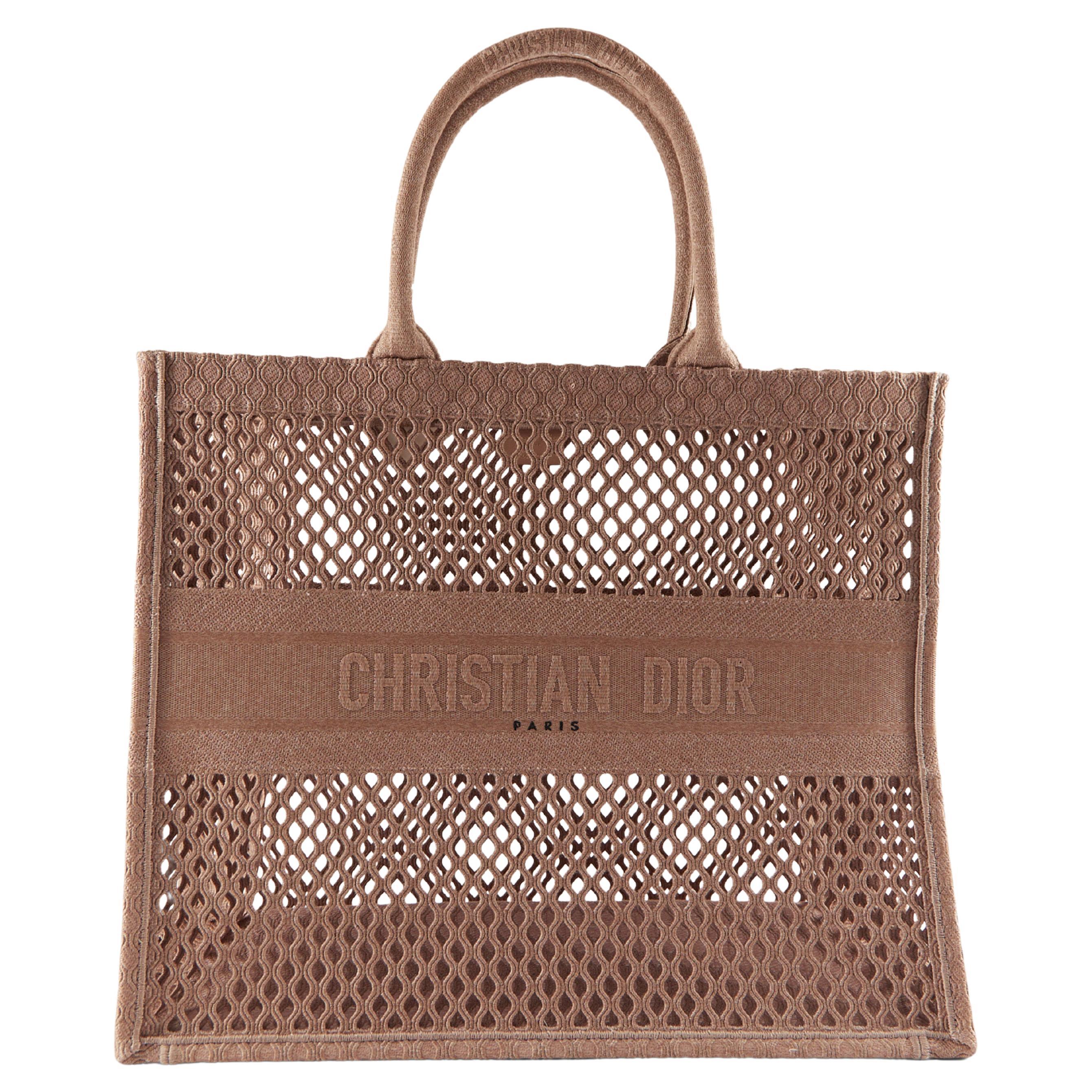 DIOR PERFORATED BOOK TOTE Blush Pink For Sale