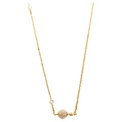 Dior Petit CD Crystal Charm Gold Tone Station Necklace