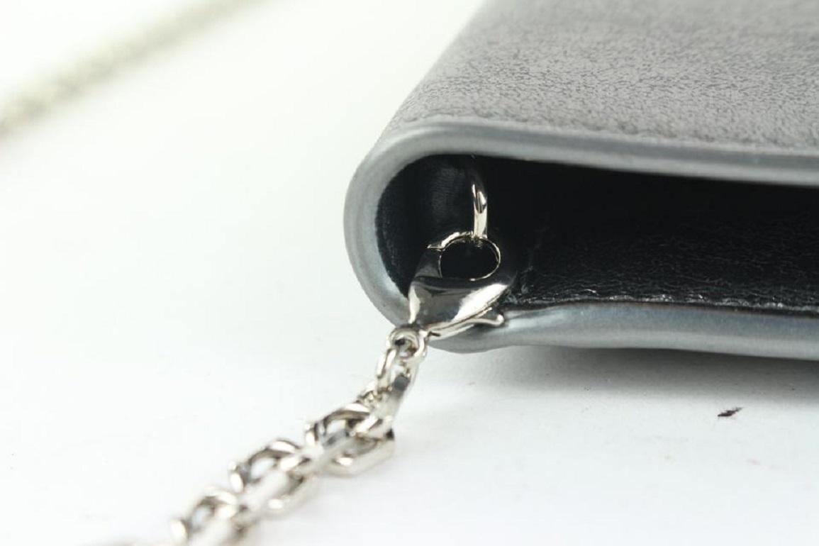 Dior Pewter Silver Chain Flap Crossbody Bag 292da513 For Sale 5