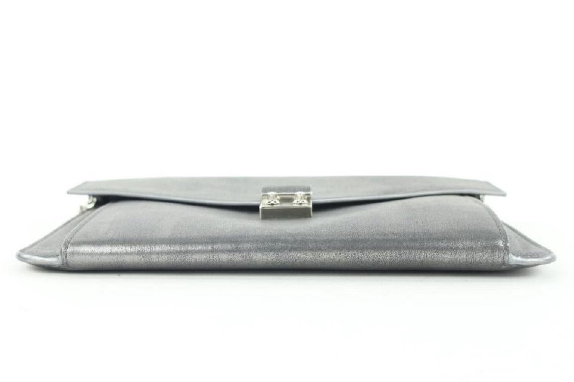 Dior Pewter Silver Chain Flap Crossbody Bag 292da513 For Sale 2