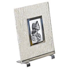 Dior Photo Frame in Ice Effect Lucite and Chrome, Italy, 1970s