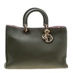 Dior Pine Green Leather Large Diorissimo Shopper Tote