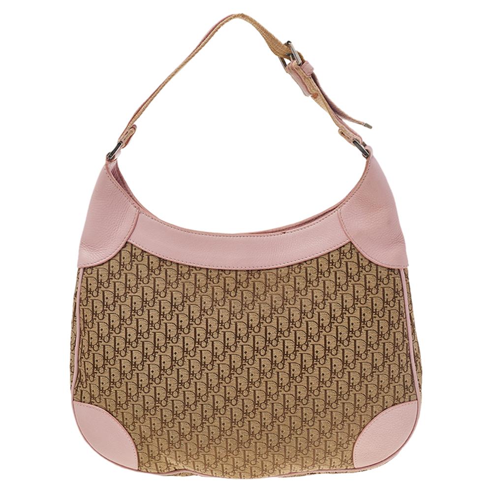 Dior Pink/Beige Diorissimo Canvas And Leather Hobo 4