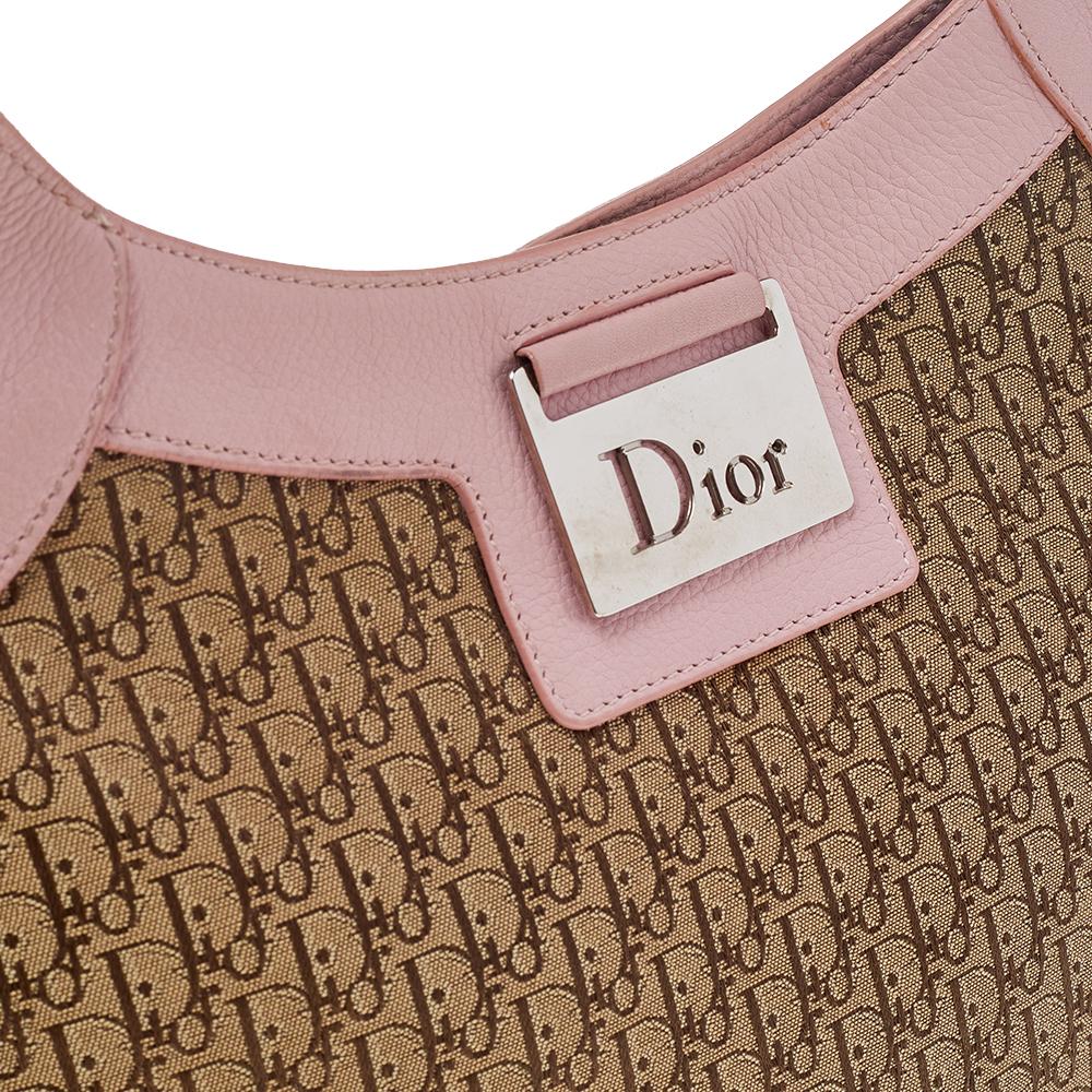 Dior Pink/Beige Diorissimo Canvas And Leather Hobo 3