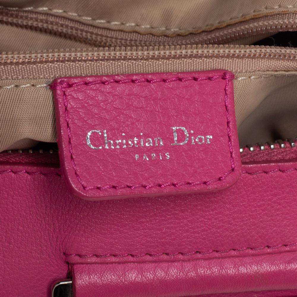 Dior Pink/Beige Diorissimo Canvas Small Boston Bag 4