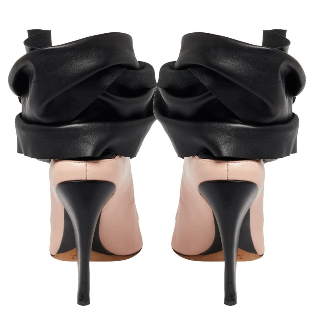 De las mujeres Dior Botines Brooklyn de piel rosa/negro con puntera abierta Talla 40