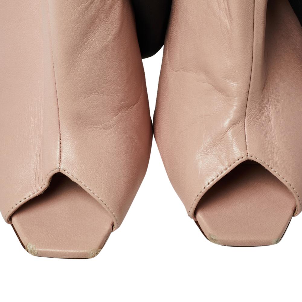 Dior Botines Brooklyn de piel rosa/negro con puntera abierta Talla 40 2