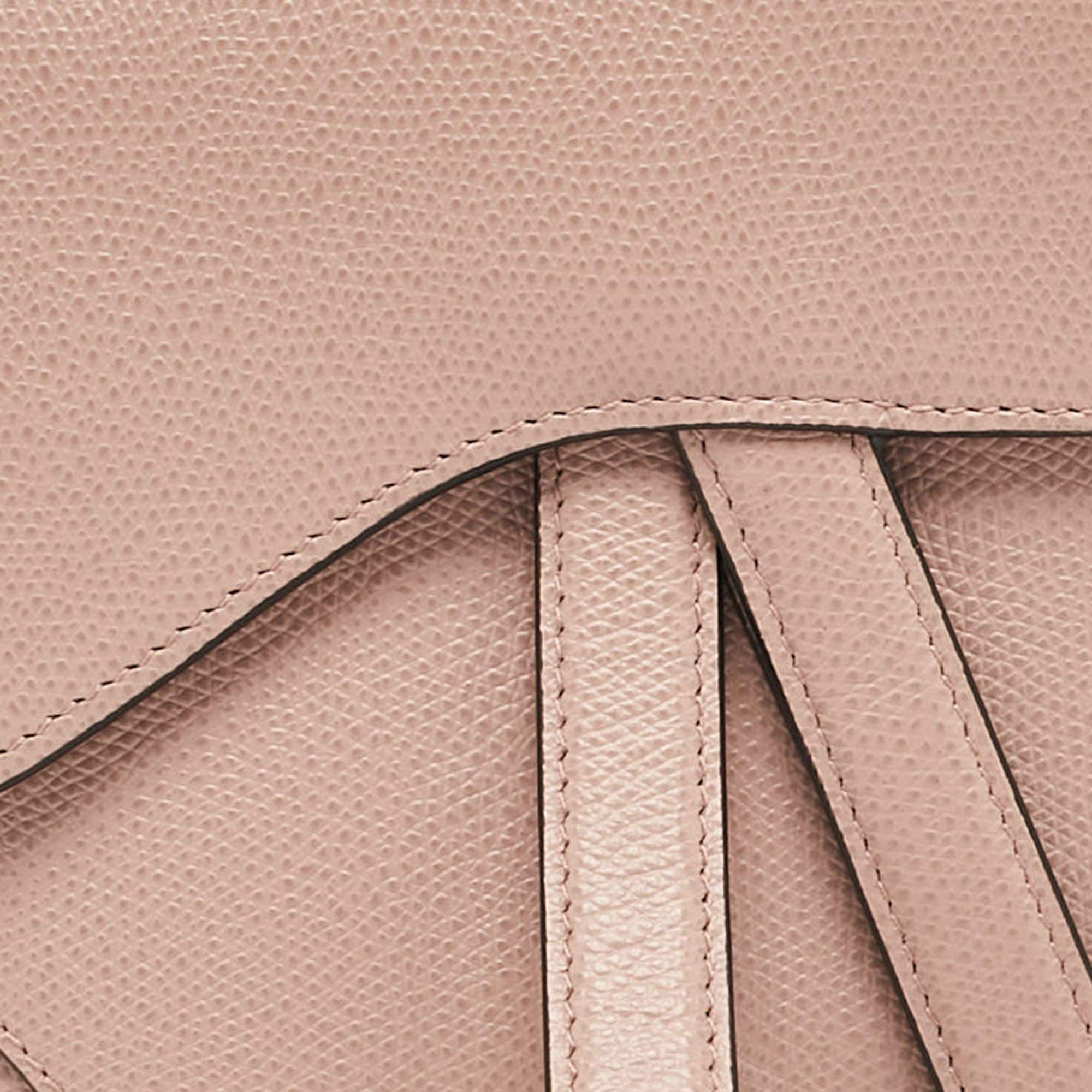 Women's Dior Pink/Black Leather Saddle Belt Bag