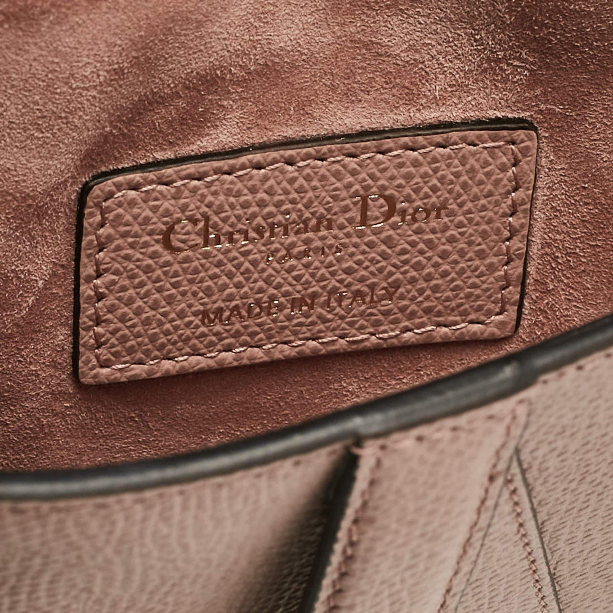 Dior Pink/Black Leather Saddle Belt Bag 3