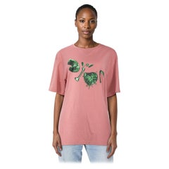 Dior Pink Bug Grafik Logo Druck T-Shirt Größe L