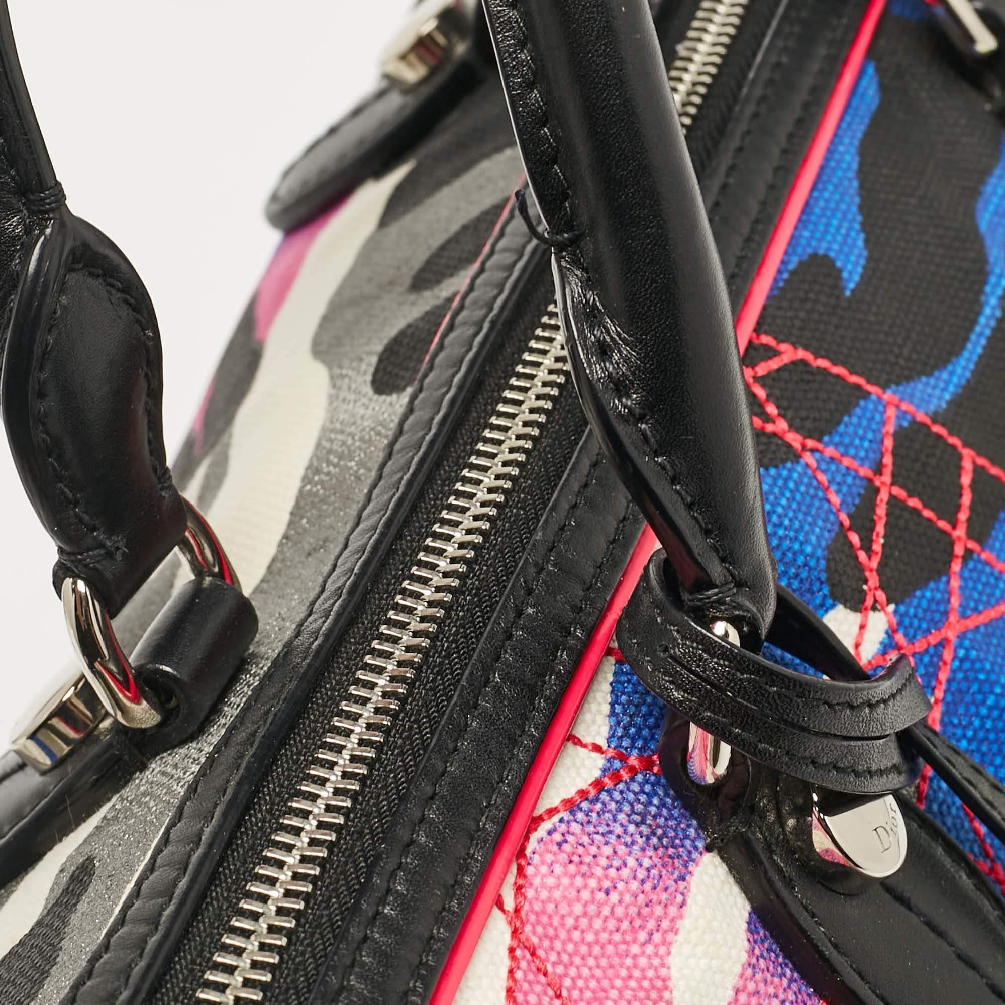 Dior Pink Camouflage Canvas and Leather Anselm Reyle For Dior Boston Bag 2