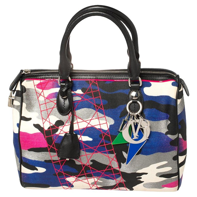 Dior Pink Camouflage Canvas and Leather Anselm Reyle For Dior