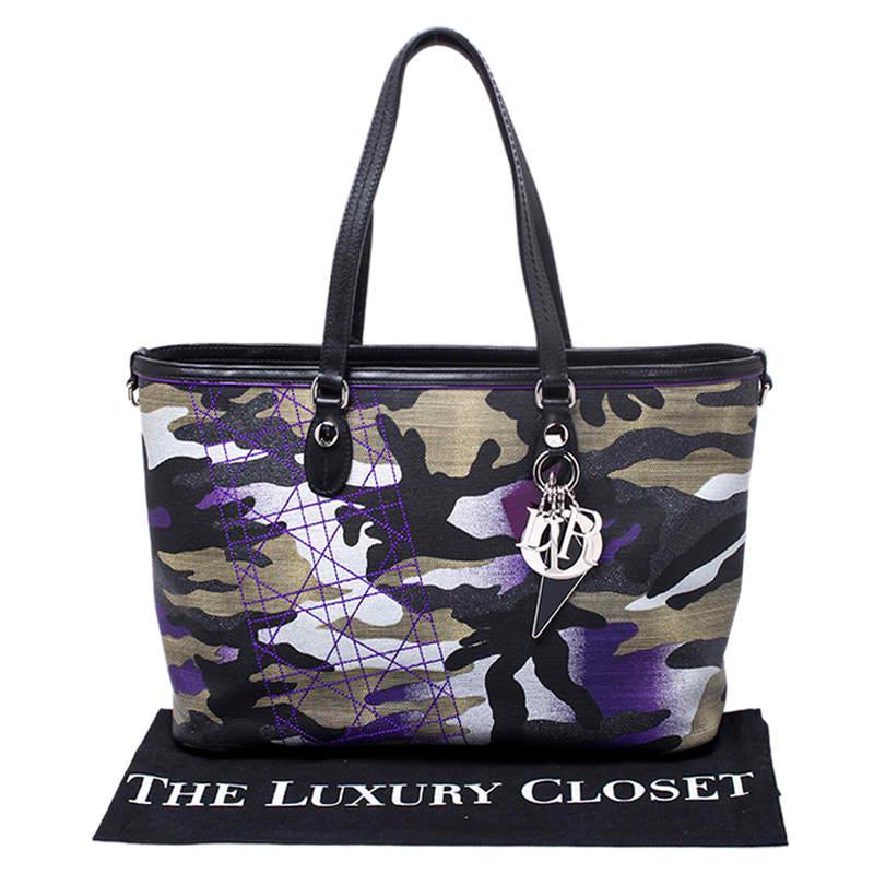 Dior Pink Camouflage Canvas and Leather Anselm Reyle For Dior Tote 7