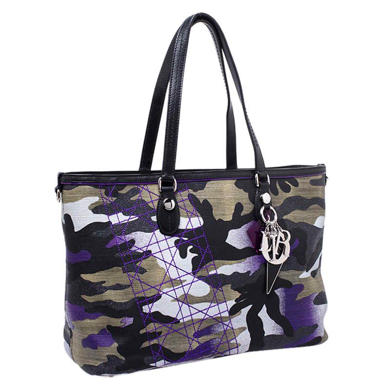 Dior Pink Camouflage Canvas and Leather Anselm Reyle For Dior Tote 3