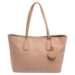 Dior Pink Cannage Coated Canvas Small New Panarea Shopper Tote