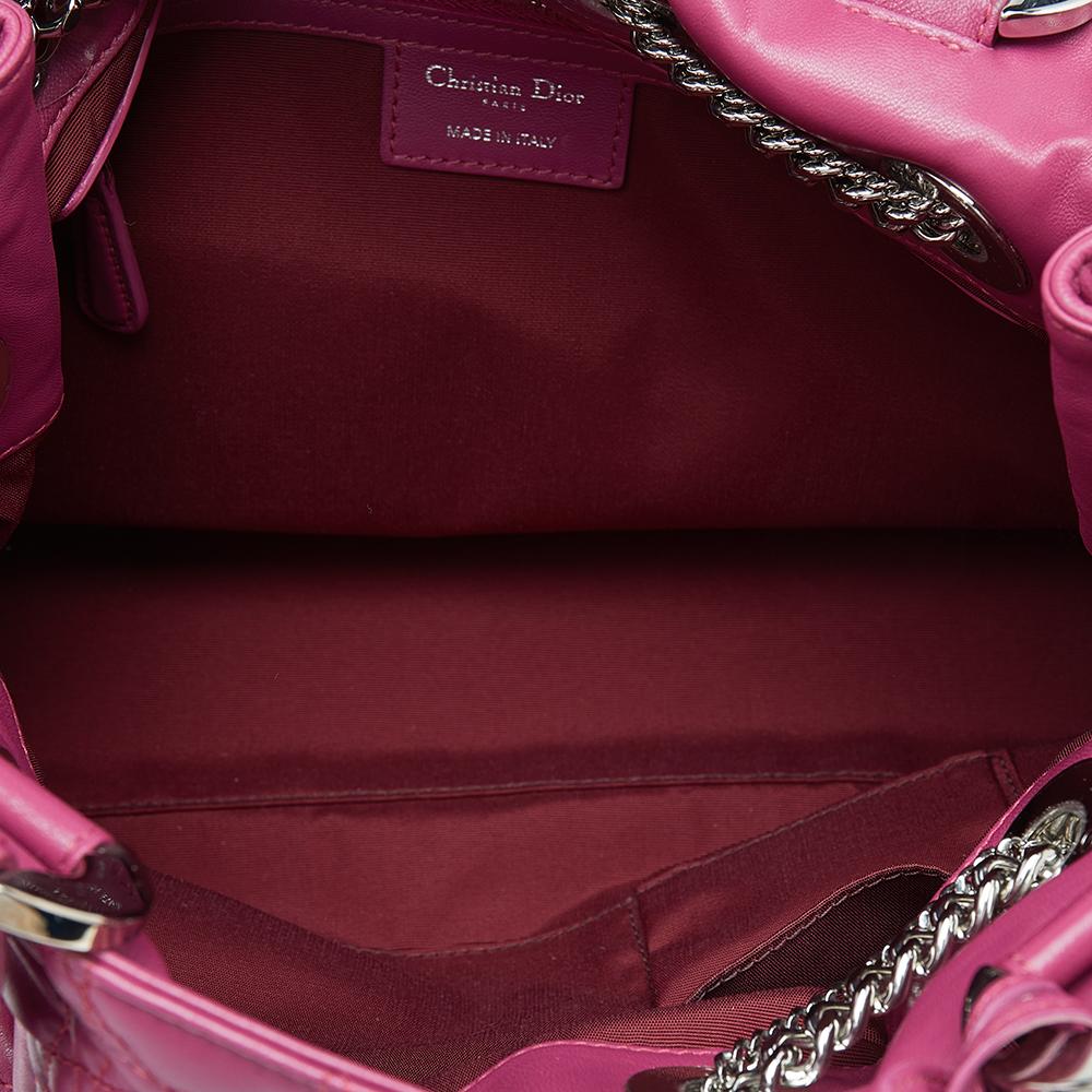 Dior Pink Cannage Leather Charming Tote In Good Condition In Dubai, Al Qouz 2