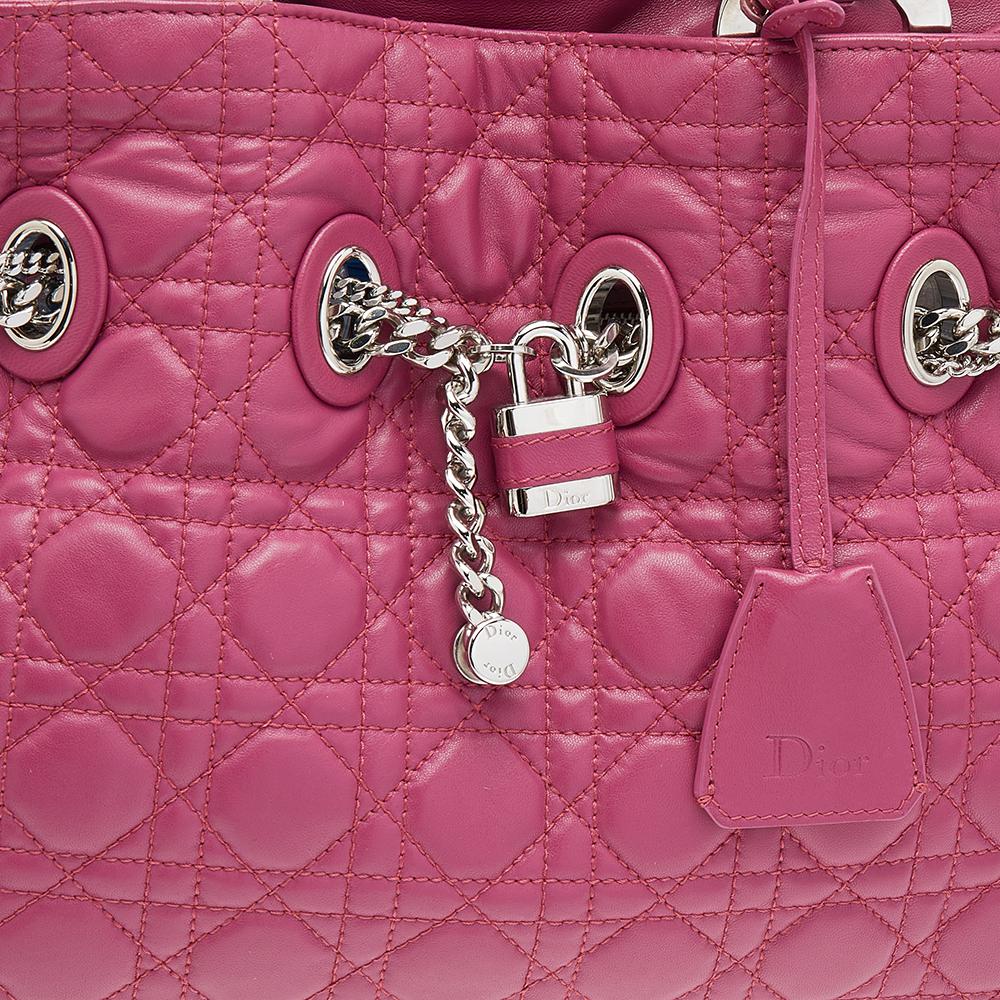 Dior Pink Cannage Leather Charming Tote 1