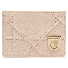 Dior Pink Cannage Leather Diorama Card Holder