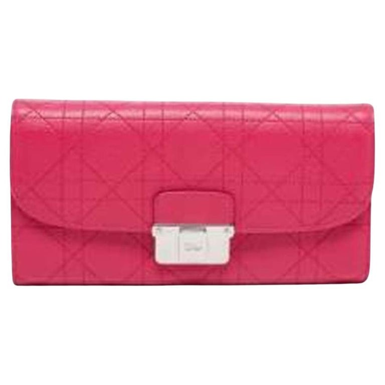 Dior Pink Cannage Leather Diorling Continental wallet For Sale at 1stDibs