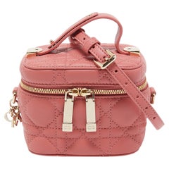 Dior Pink Cannage Leather Lady Dior Micro Vanity Case