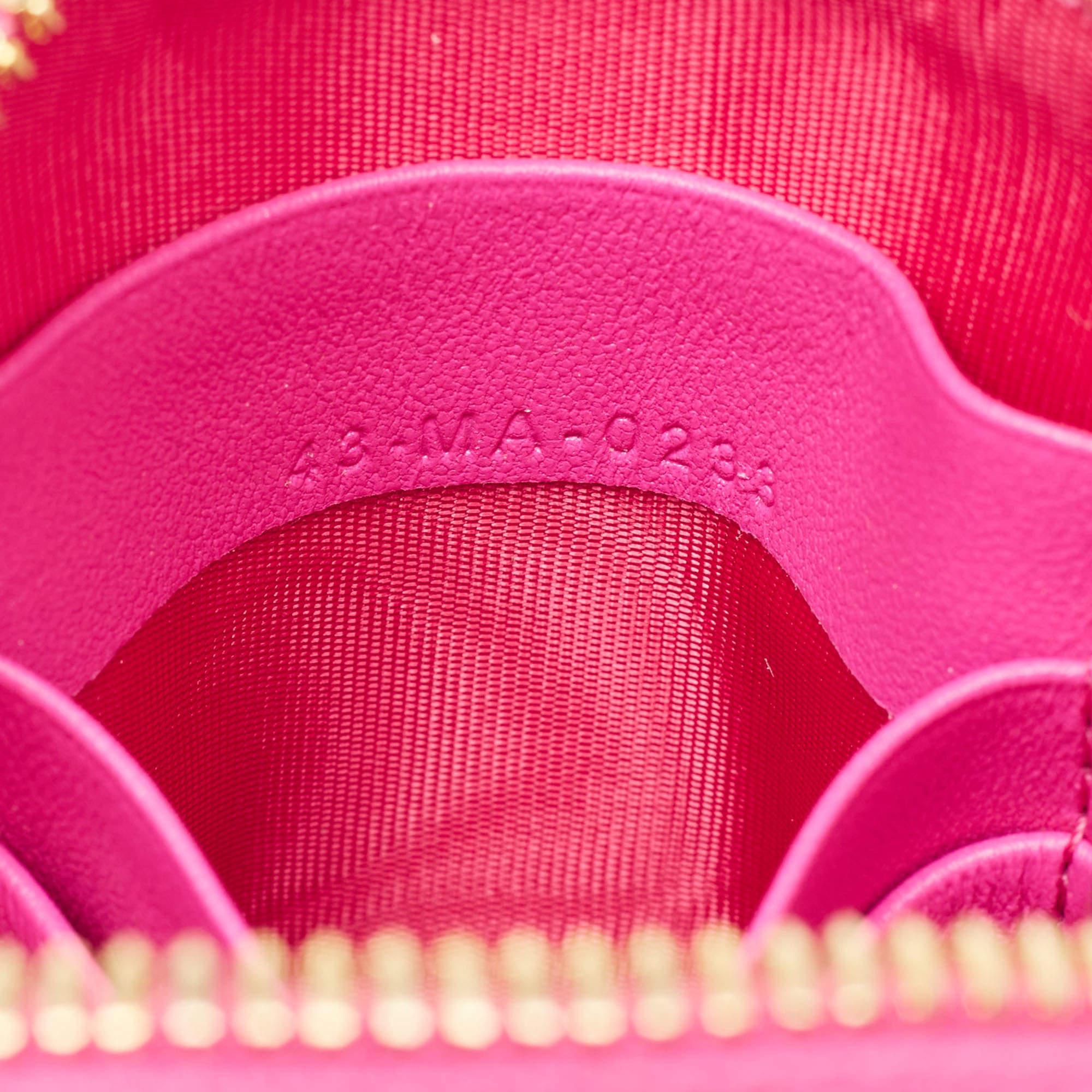 Porte-chaîne de téléphone Lady Dior rose cannage en vente 3