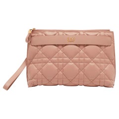 Dior Pink Cannage Leather Large Caro D-Every Pouch