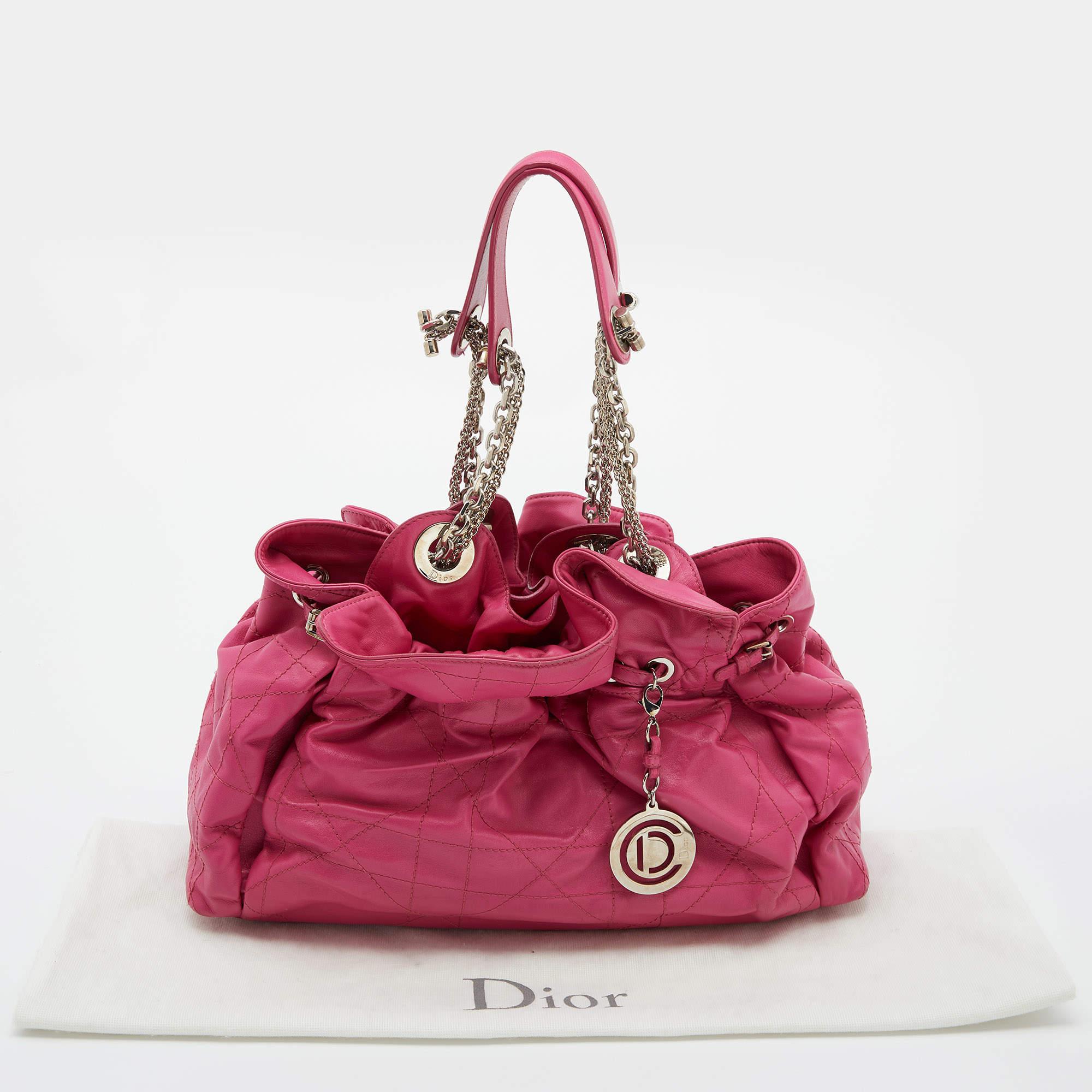 Dior Pink Cannage Leather Le Trente Hobo 8