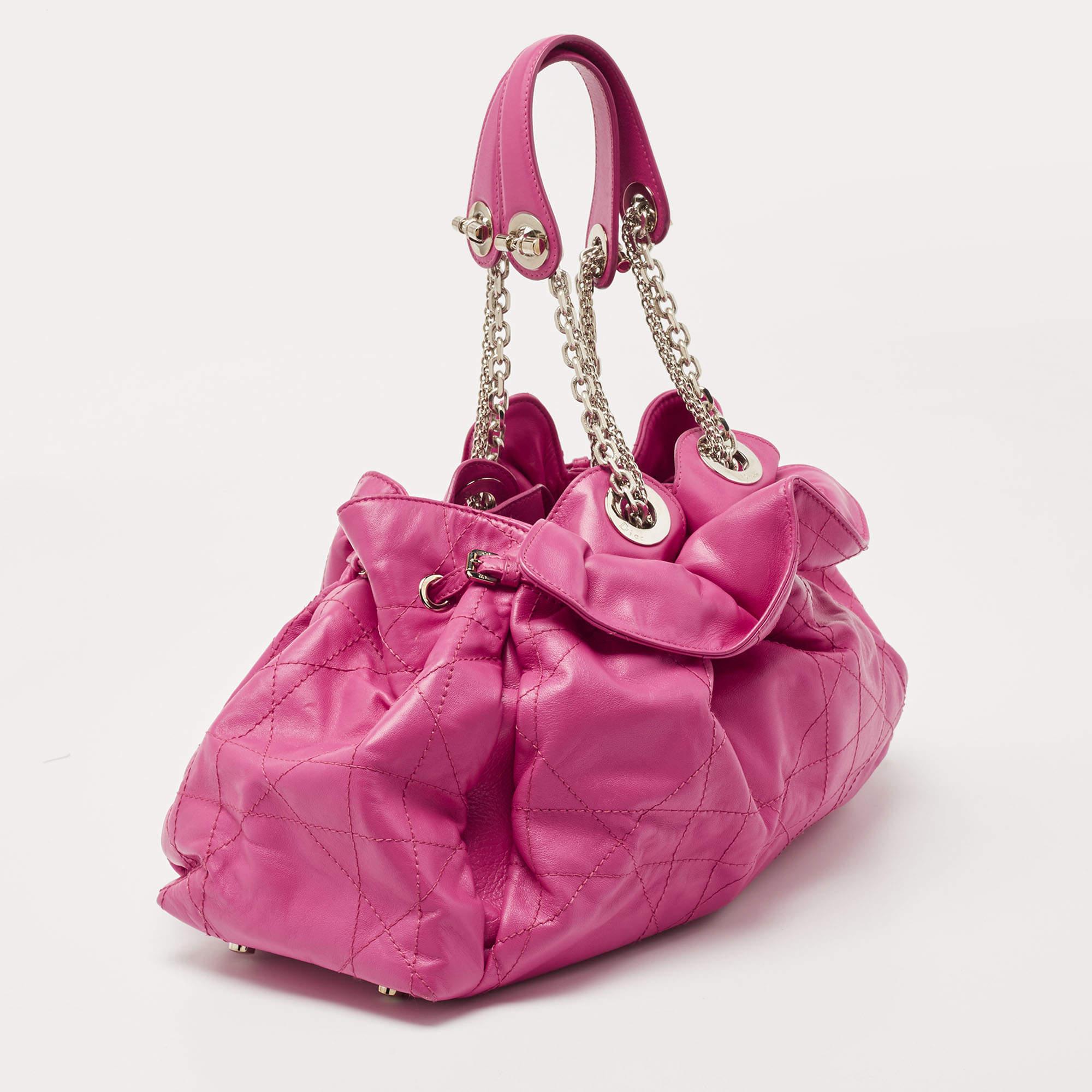 Women's Dior Pink Cannage Leather Le Trente Hobo