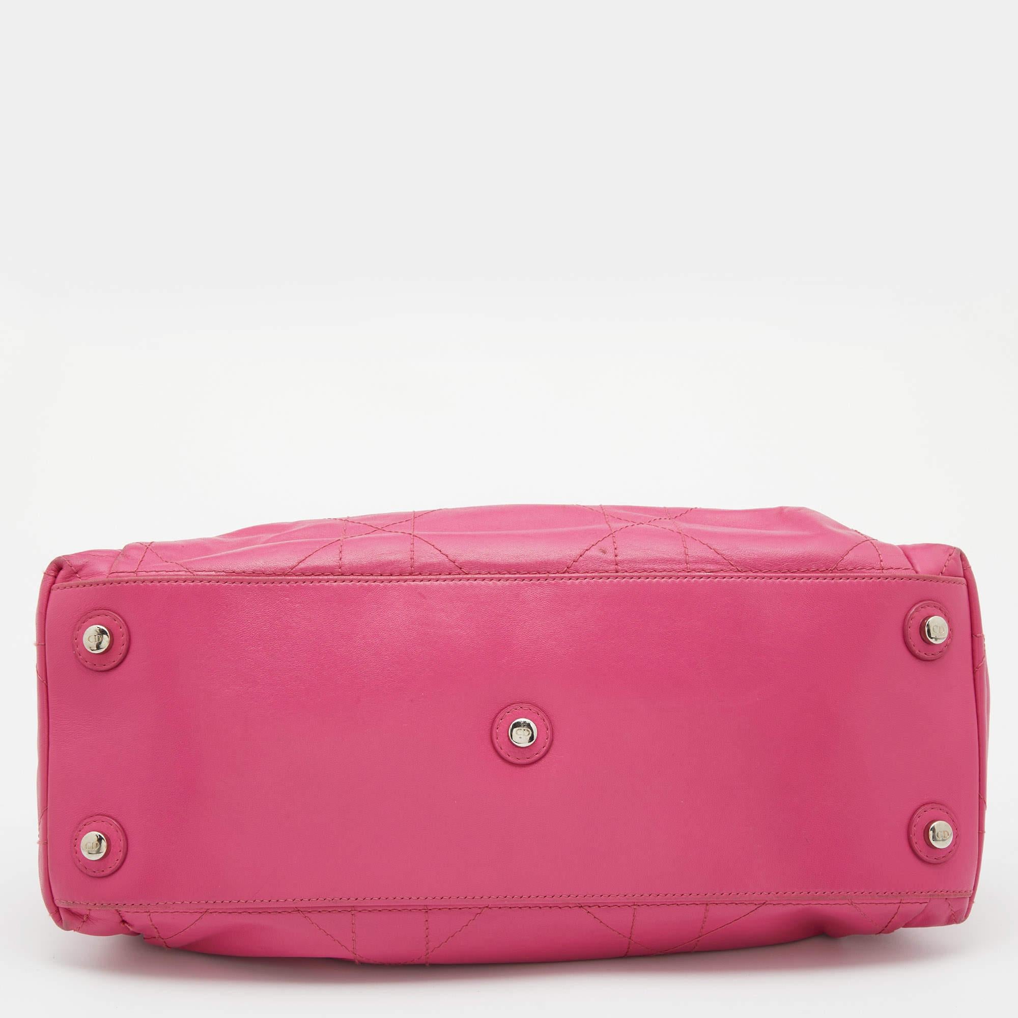 Women's Dior Pink Cannage Leather Le Trente Hobo