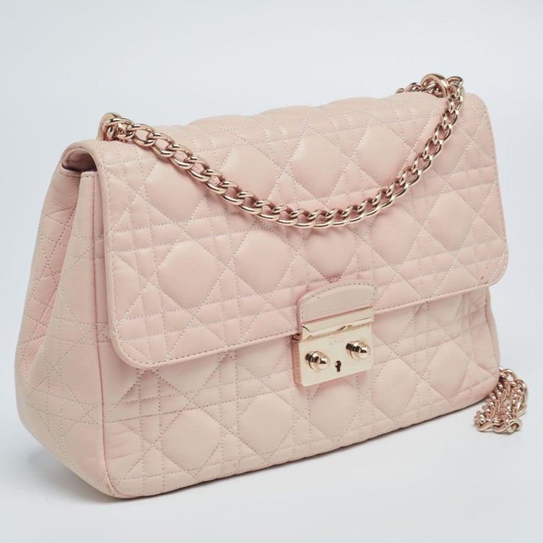 Dior Pink Cannage Leather Medium Miss Dior Flap Bag For Sale at 1stDibs