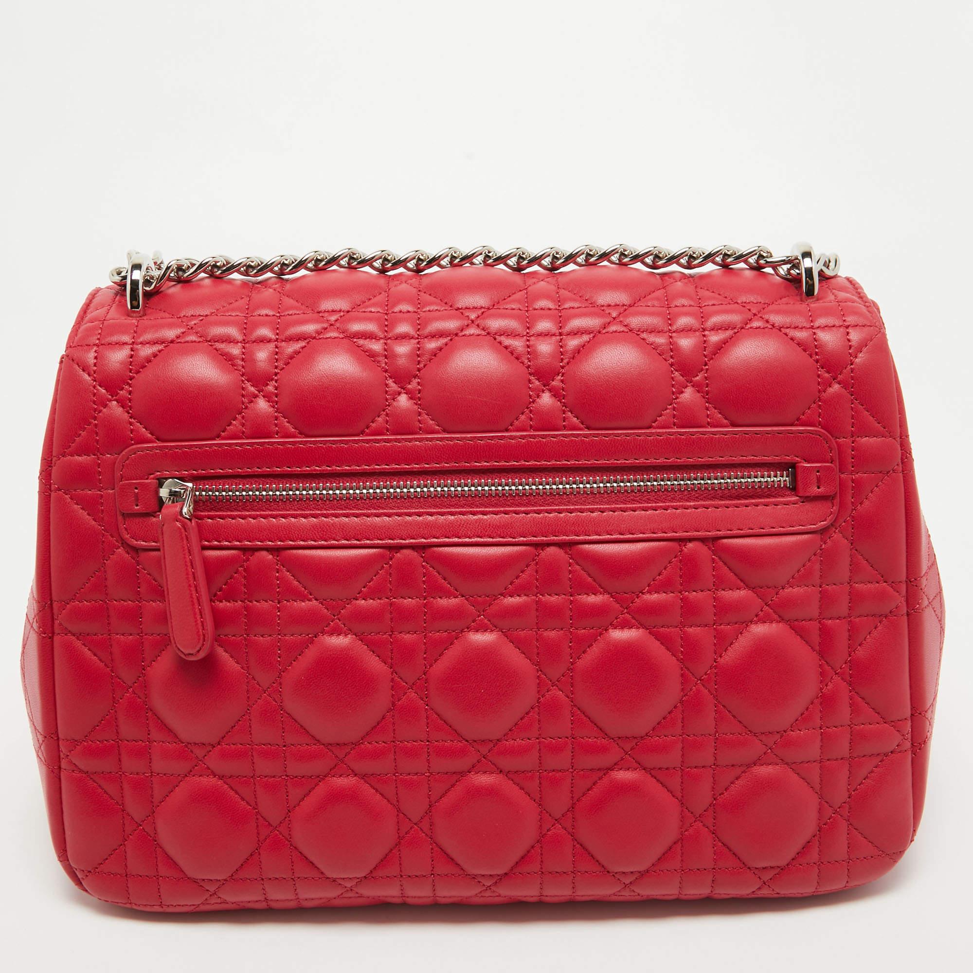 Dior Pink Cannage Leather Medium Miss Dior Shoulder Bag For Sale 9