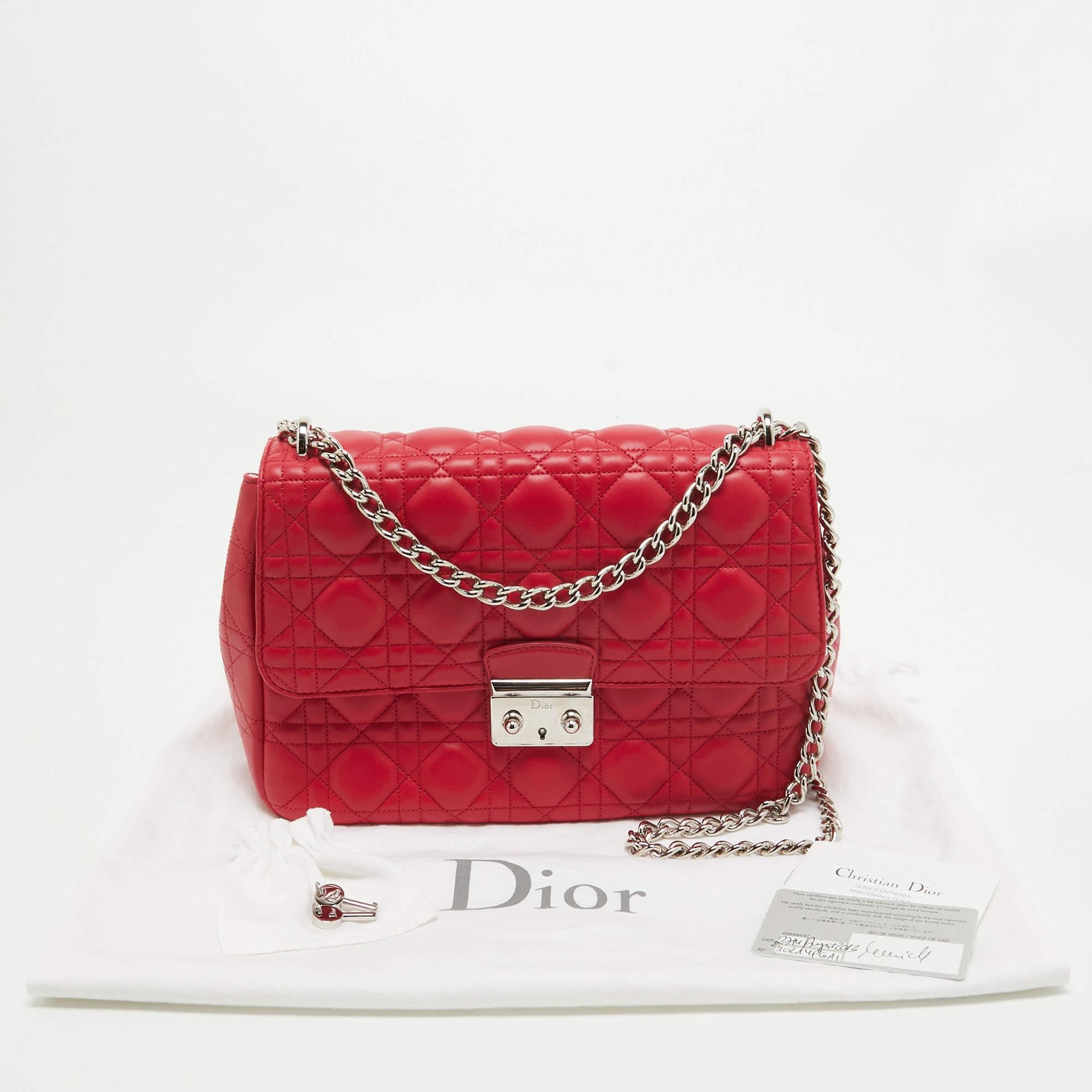 Dior Pink Cannage Leather Medium Miss Dior Shoulder Bag 12
