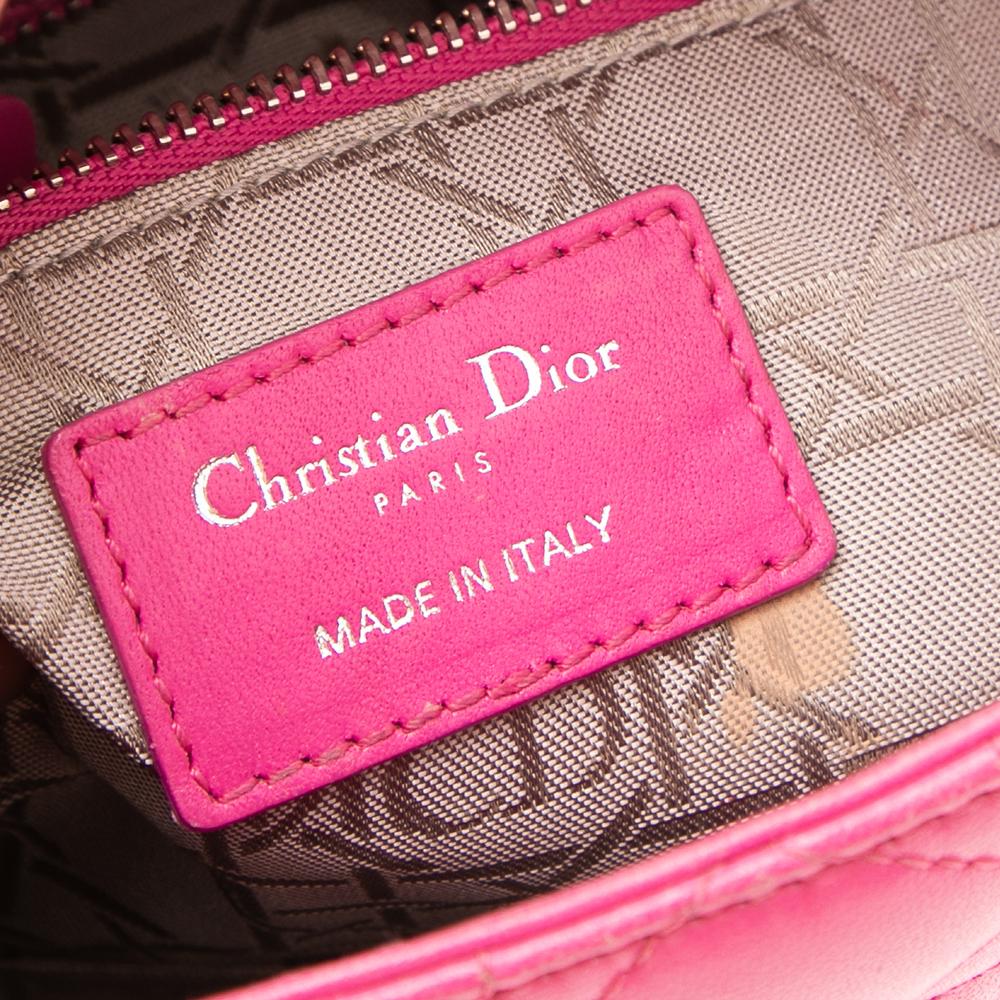 Dior Pink Cannage Leather Small My Lady Dior Tote 3
