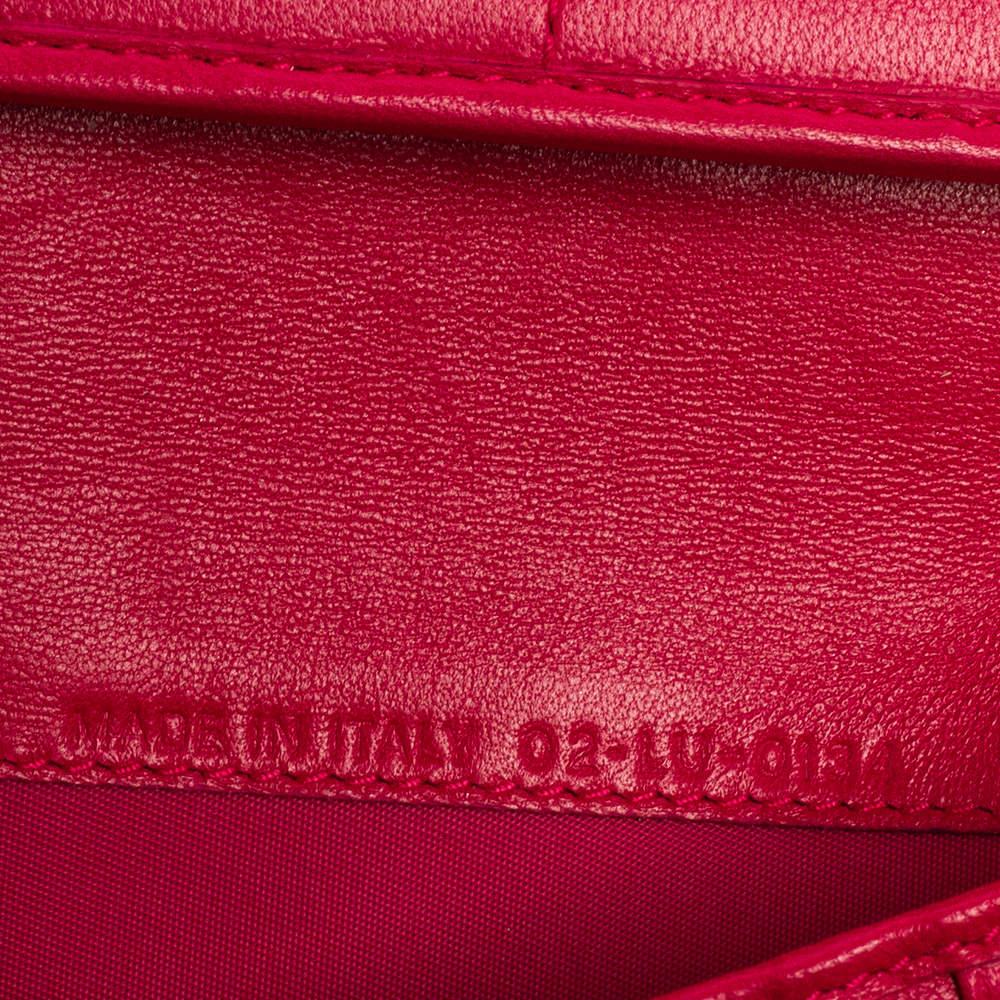 Dior Pink Cannage Leather Zip Around Organizer Wallet For Sale 8