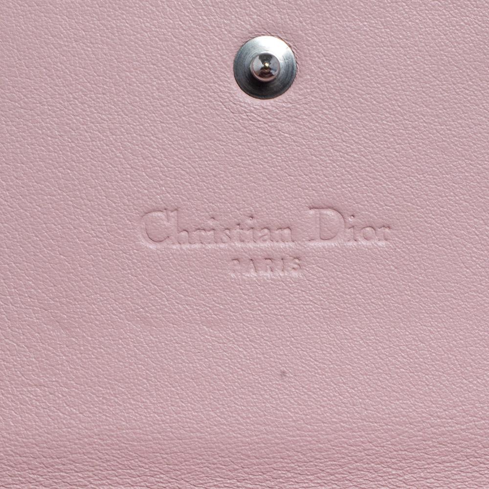 Orange Dior Pink Cannage Patent Leather Lady Dior Chain Clutch