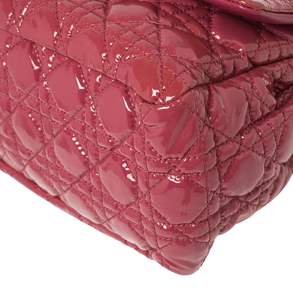 Dior Pink Cannage Patent Leather Medium New Lock Shoulder Bag 1