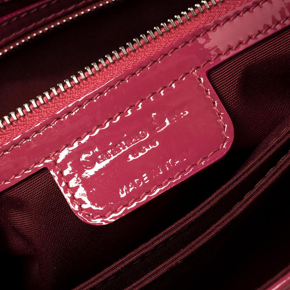 Dior Pink Cannage Patent Leather Medium New Lock Shoulder Bag 3