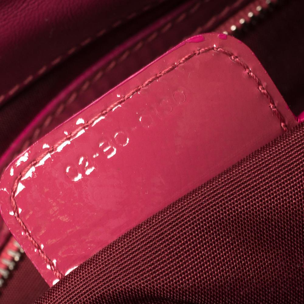 Dior Pink Cannage Patent Leather Medium New Lock Shoulder Bag 4