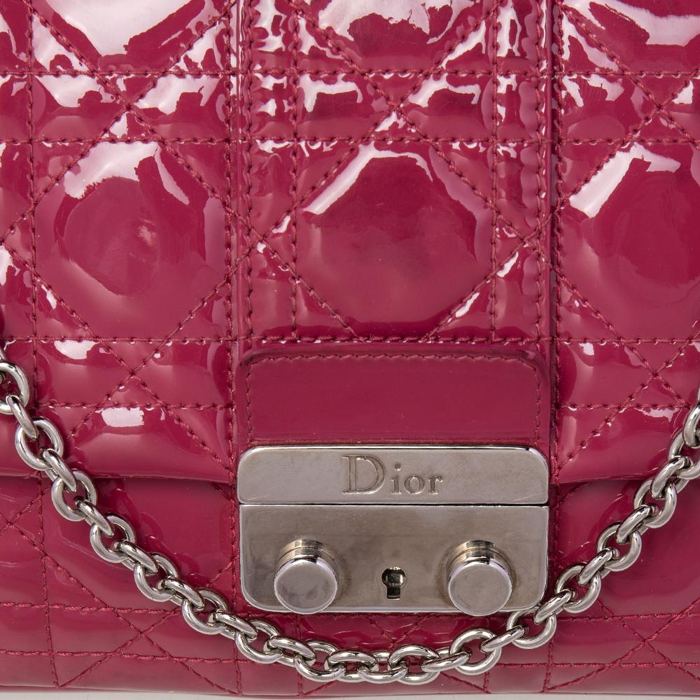 Dior Pink Cannage Patent Leather Miss Dior Promenade Chain Pouch Bag 3