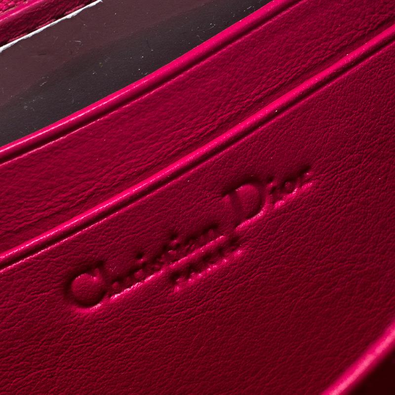 Dior Pink Cannage Patent Leather Tutti Coin Purse In Good Condition In Dubai, Al Qouz 2