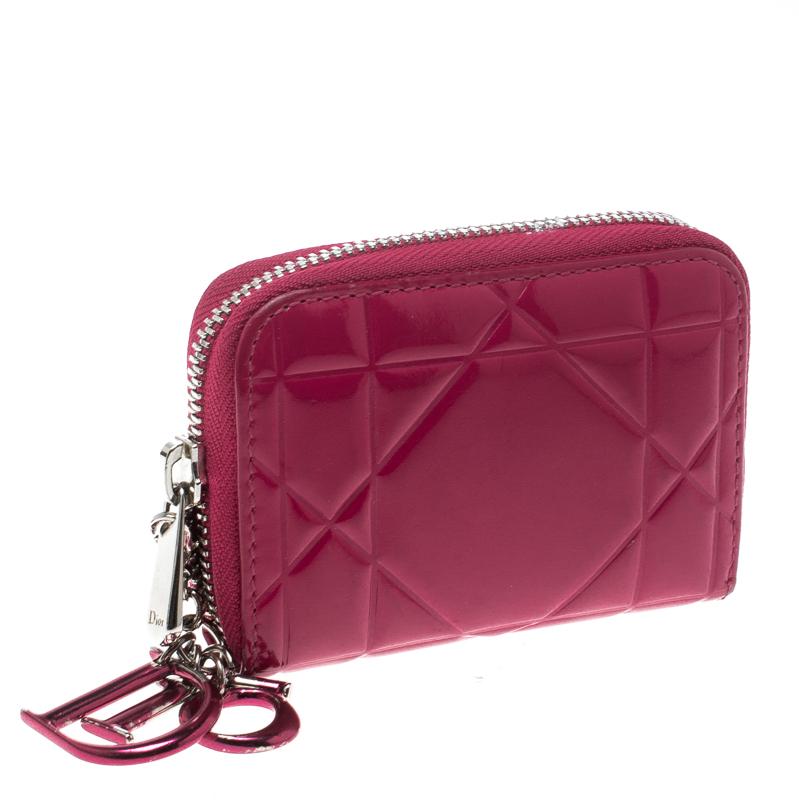 Dior Pink Cannage Patent Leather Tutti Coin Purse 3