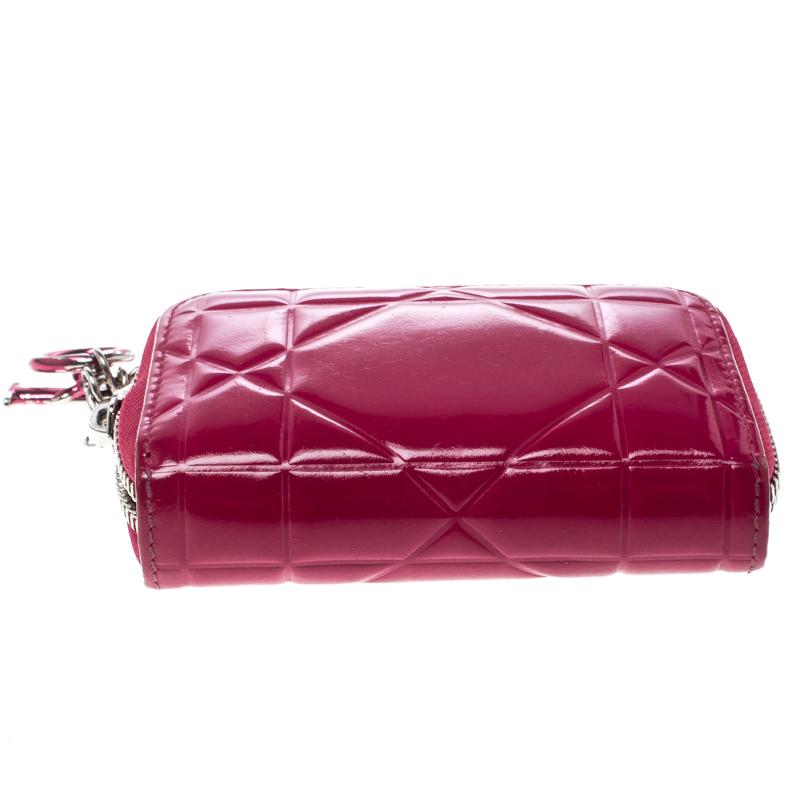 Dior Pink Cannage Patent Leather Tutti Coin Purse 4