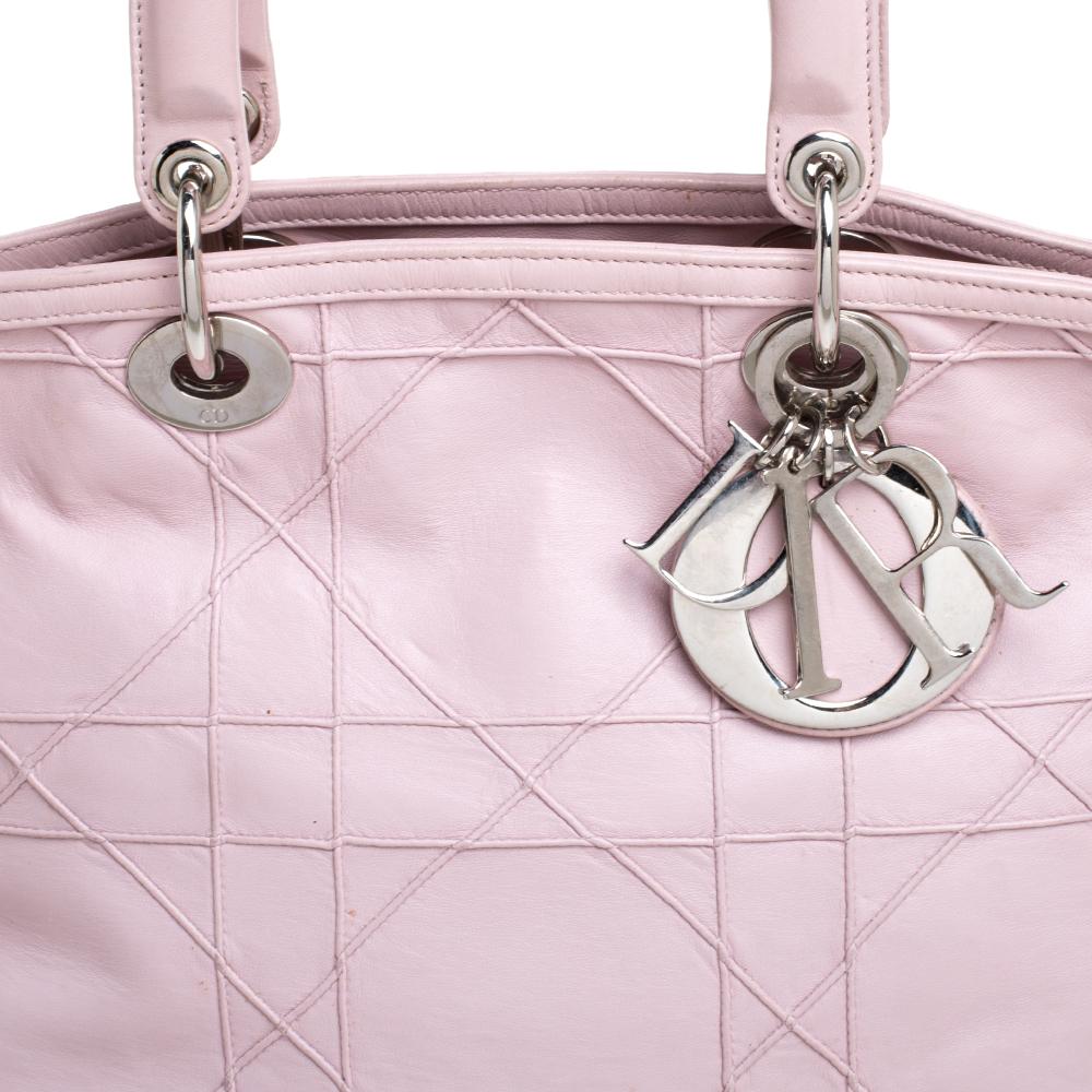 Dior Pink Cannage Quilted Leather Granville Tote 2