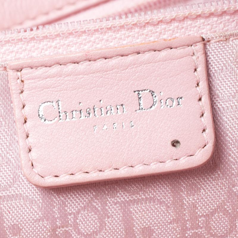 Women's Dior Pink Cannage Quilted Leather Tote Bag