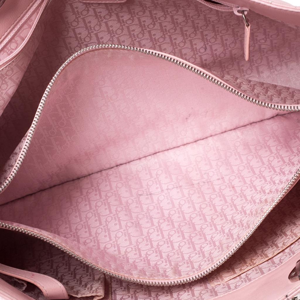 Dior Pink Cannage Quilted Leather Tote Bag 4