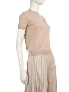Dior Top de punto bordado de cachemira rosa Talla XS