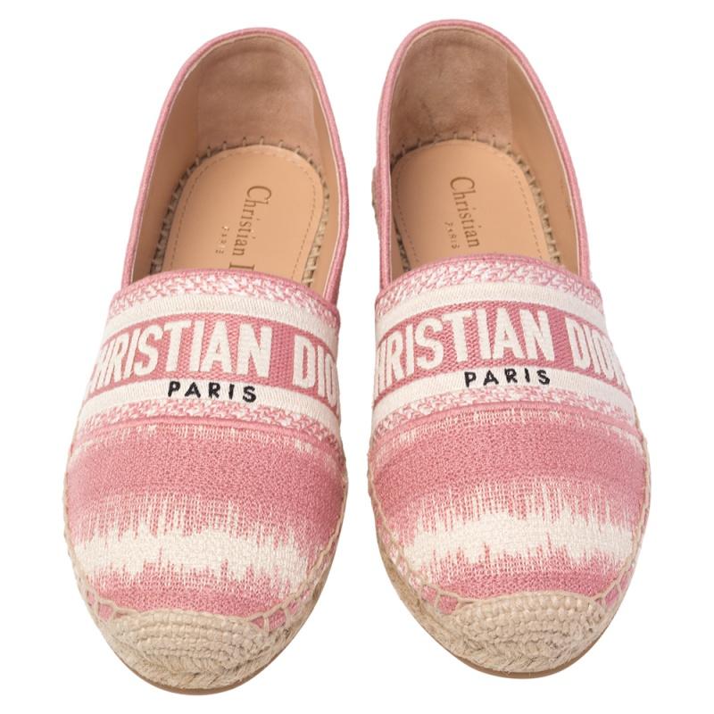 These Granville espadrille flats are a summer staple you will love wearing again and again. Formed using pink-hued cotton, they have the Christian Dior detail on the uppers and are set on hand-crafted soles.

Includes: Original Dustbag, Original Box